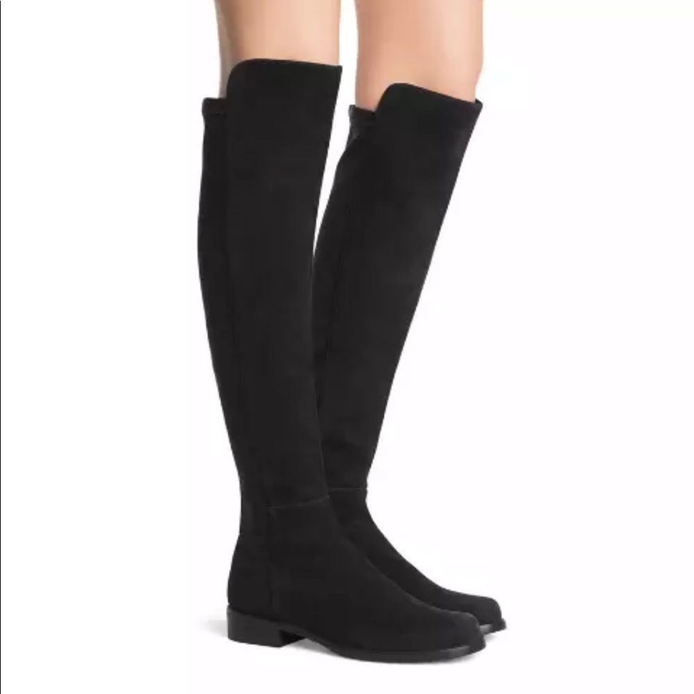 Stuart Weitzman 5050 Black Suede OTK boots Stretch